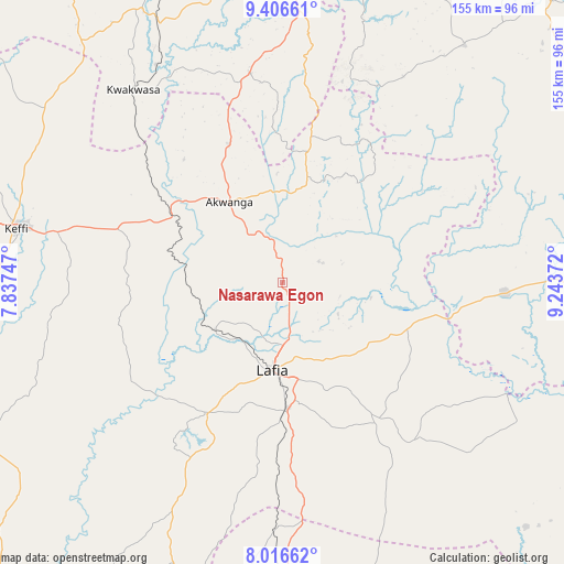 Nasarawa Egon on map