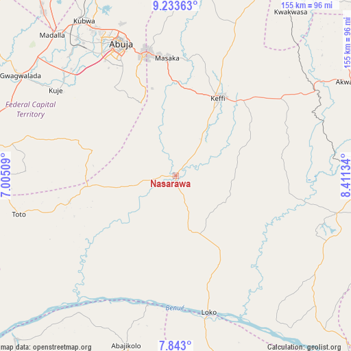 Nasarawa on map