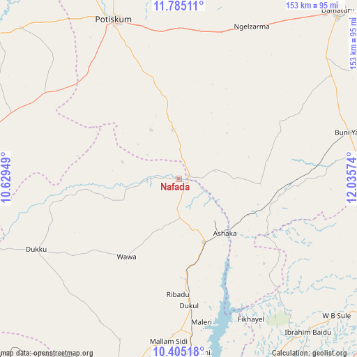 Nafada on map