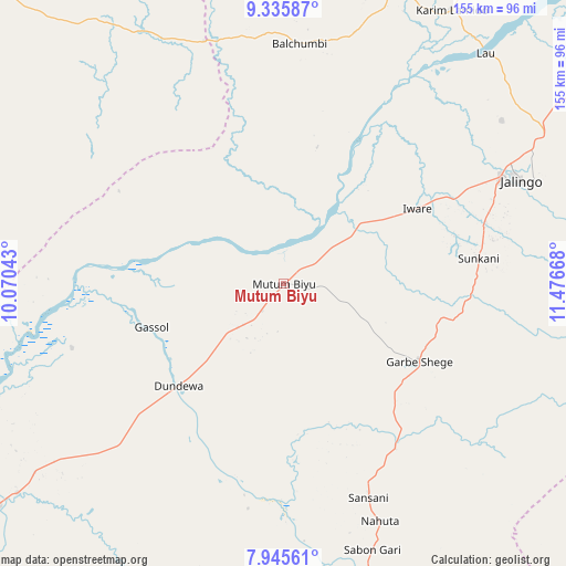 Mutum Biyu on map