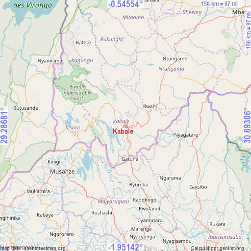 Kabale on map