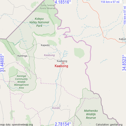 Kaabong on map