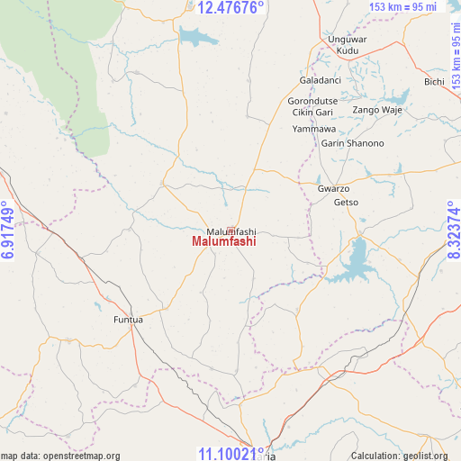 Malumfashi on map