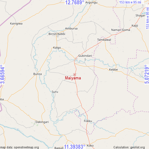Maiyama on map