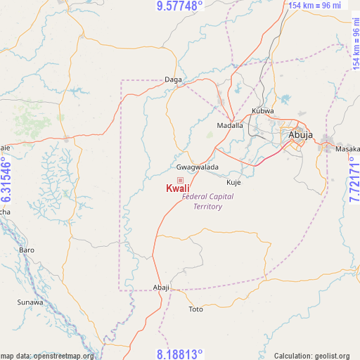 Kwali on map