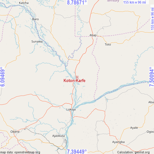 Koton-Karfe on map