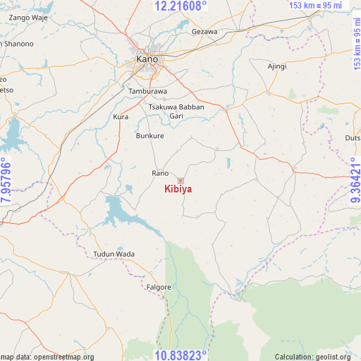 Kibiya on map