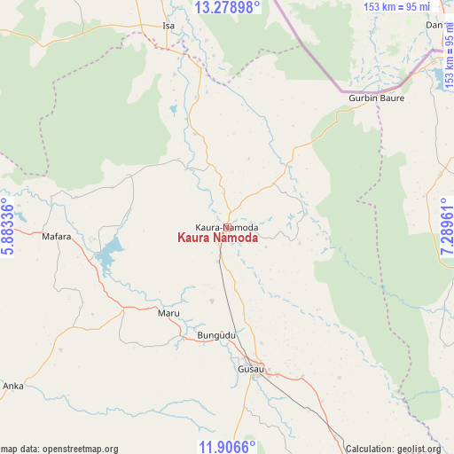Kaura Namoda on map