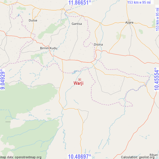 Warji on map