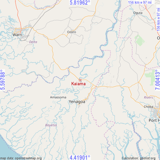 Kaiama on map