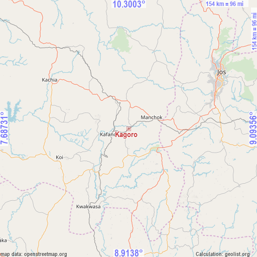 Kagoro on map
