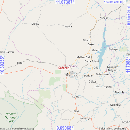 Kafarati on map