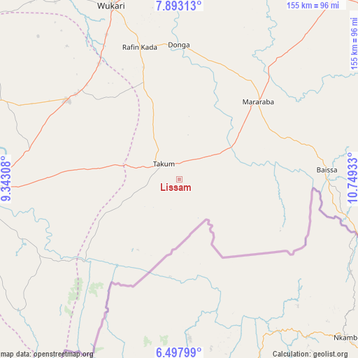 Lissam on map