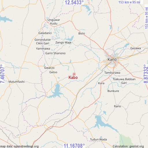 Kabo on map