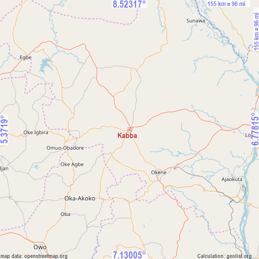 Kabba on map
