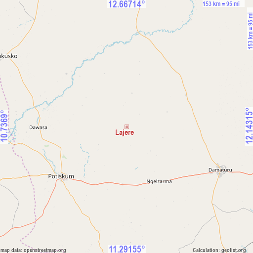 Lajere on map