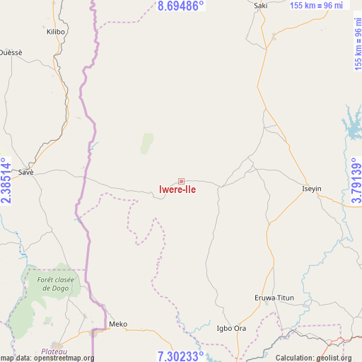 Iwere-Ile on map