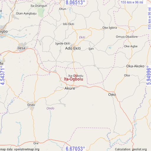 Ita-Ogbolu on map