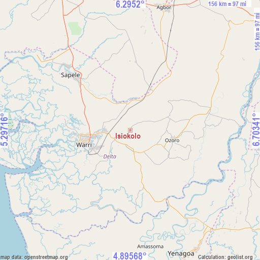 Isiokolo on map