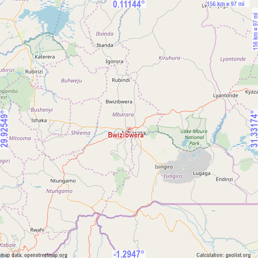 Bwizibwera on map