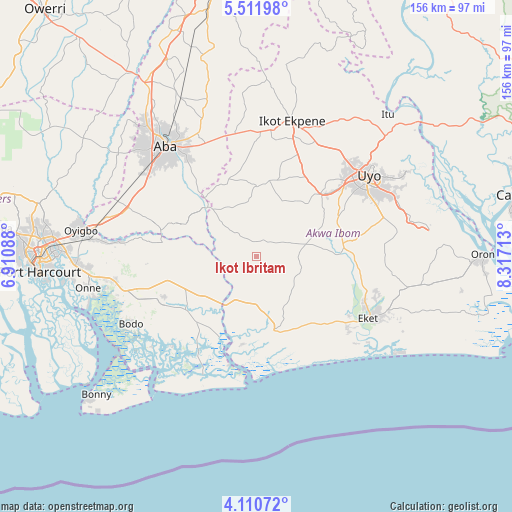 Ikot Ibritam on map