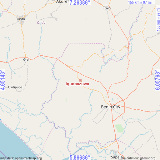 Iguobazuwa on map