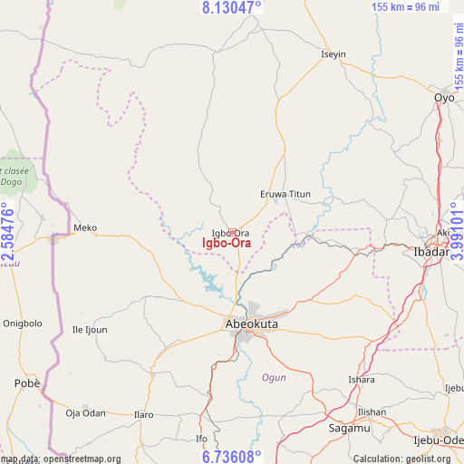 Igbo-Ora on map