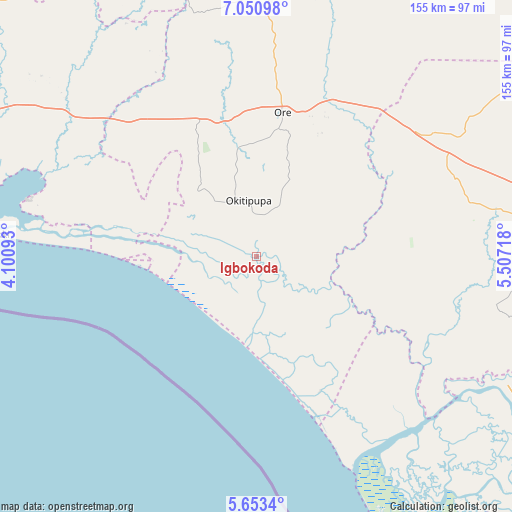 Igbokoda on map