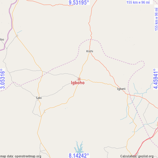Igboho on map