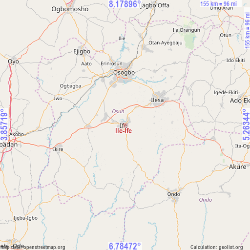 Ile-Ife on map