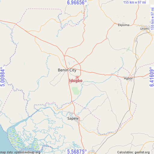 Idogbo on map