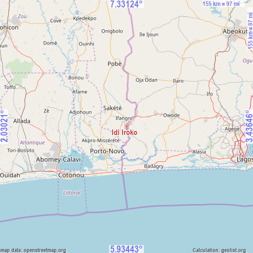 Idi Iroko on map