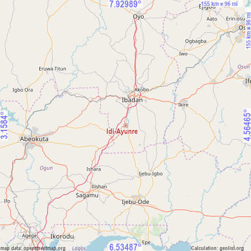 Idi-Ayunre on map