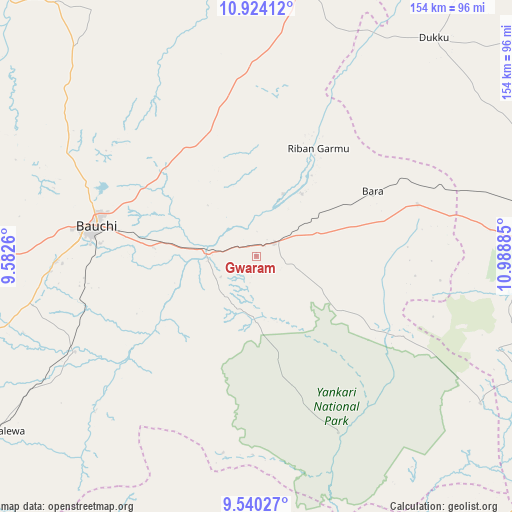 Gwaram on map