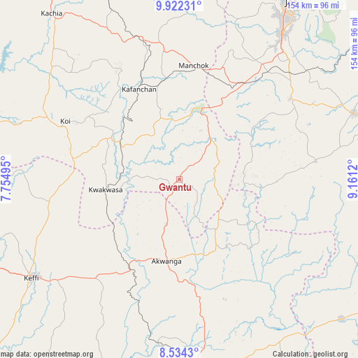 Gwantu on map