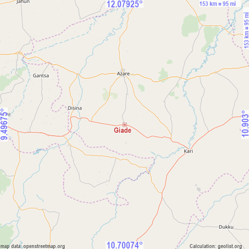 Giade on map