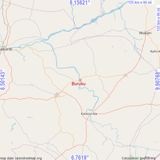 Buruku on map