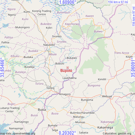 Bupoto on map