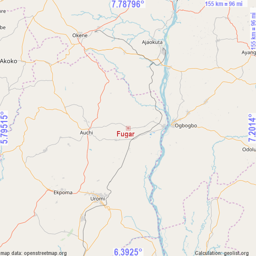 Fugar on map