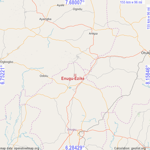 Enugu-Ezike on map