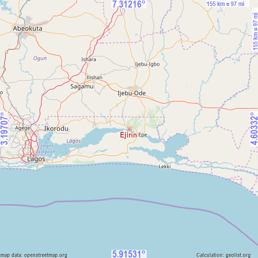 Ejirin on map