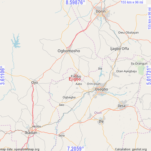 Ejigbo on map