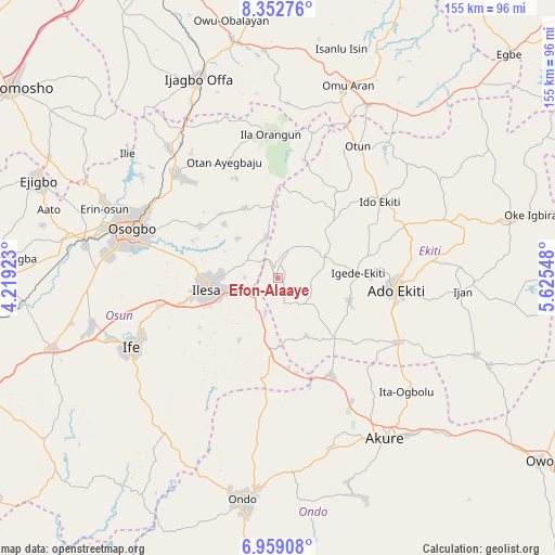 Efon-Alaaye on map