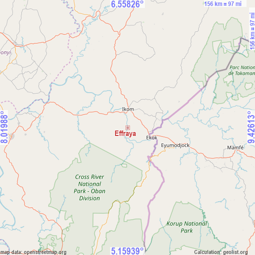 Effraya on map