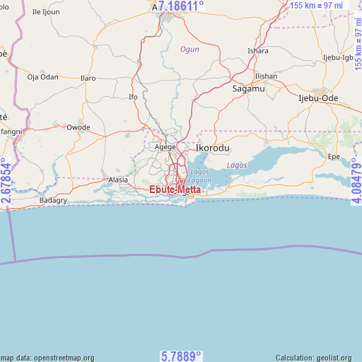 Ebute-Metta on map