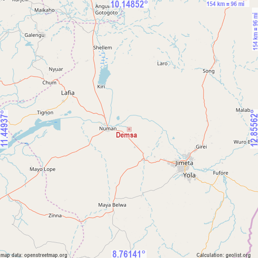 Demsa on map