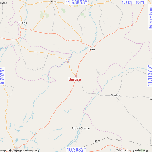 Darazo on map