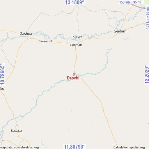 Dapchi on map