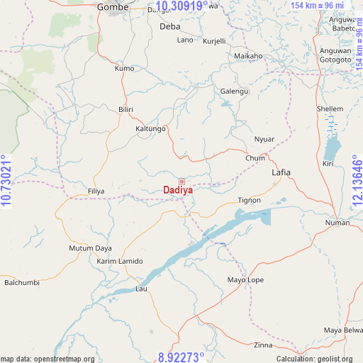 Dadiya on map