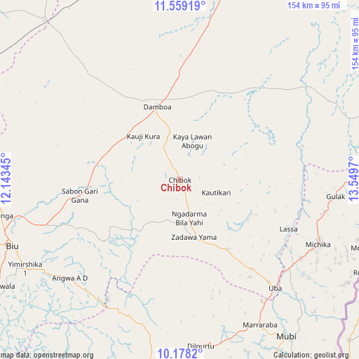 Chibok on map